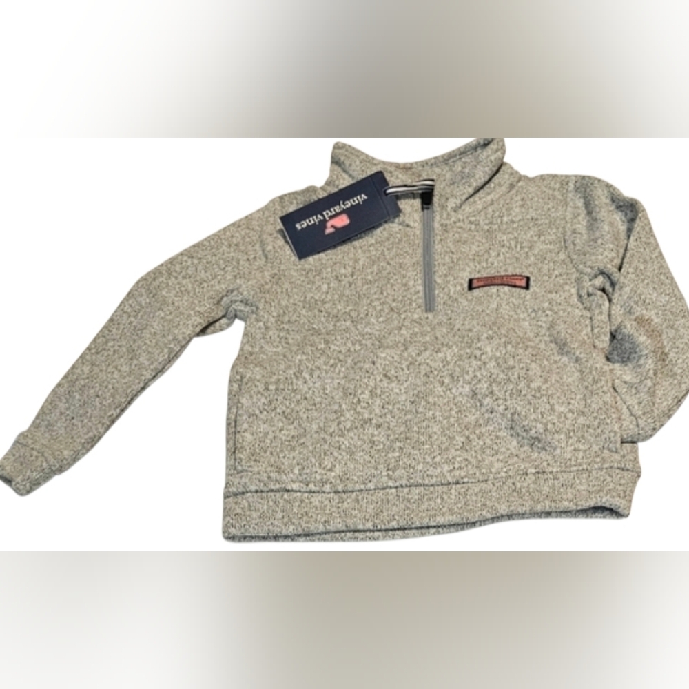 Vineyard Vines Shep Shirt 1/2 Zip Fleece Sweater Hand Pockets VV Size 3T NEW